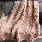 Hand-knitted chunky merino wool blanket - Vignette | Couvertures Cosy