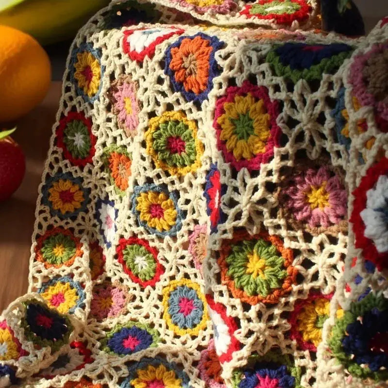 Couverture au crochet faite à la main-décoration 2