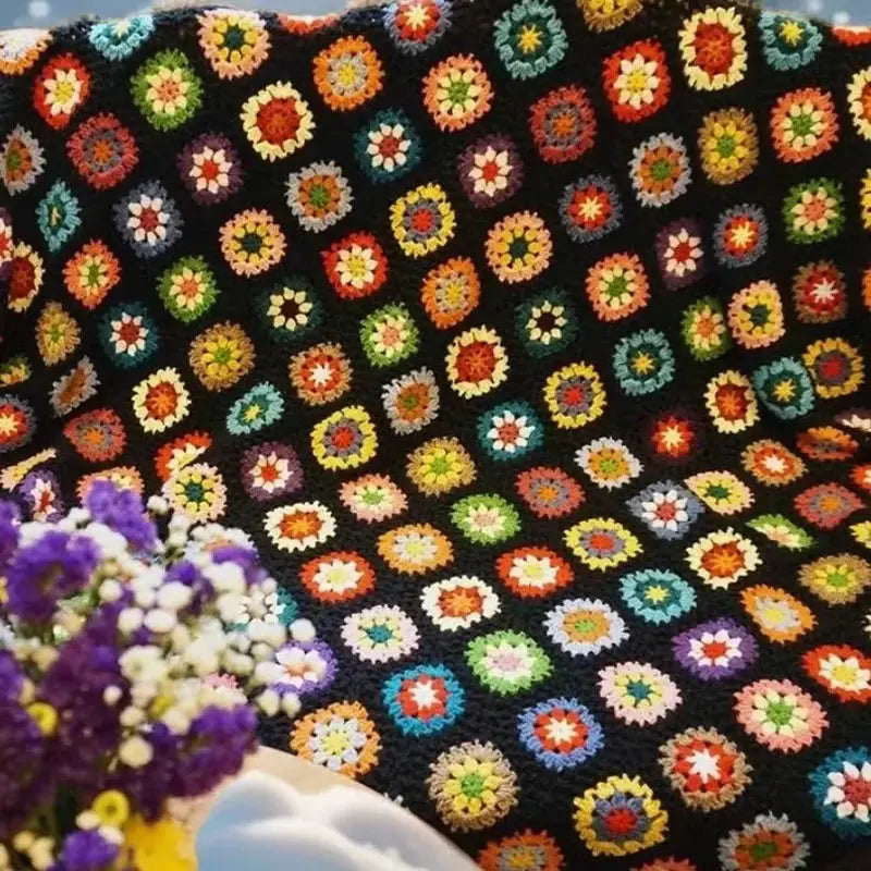 Couverture au crochet faite à la main canapé