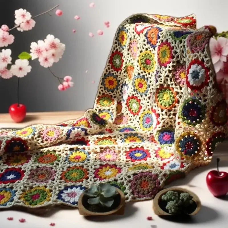 Couverture au crochet faite à la main-décoration