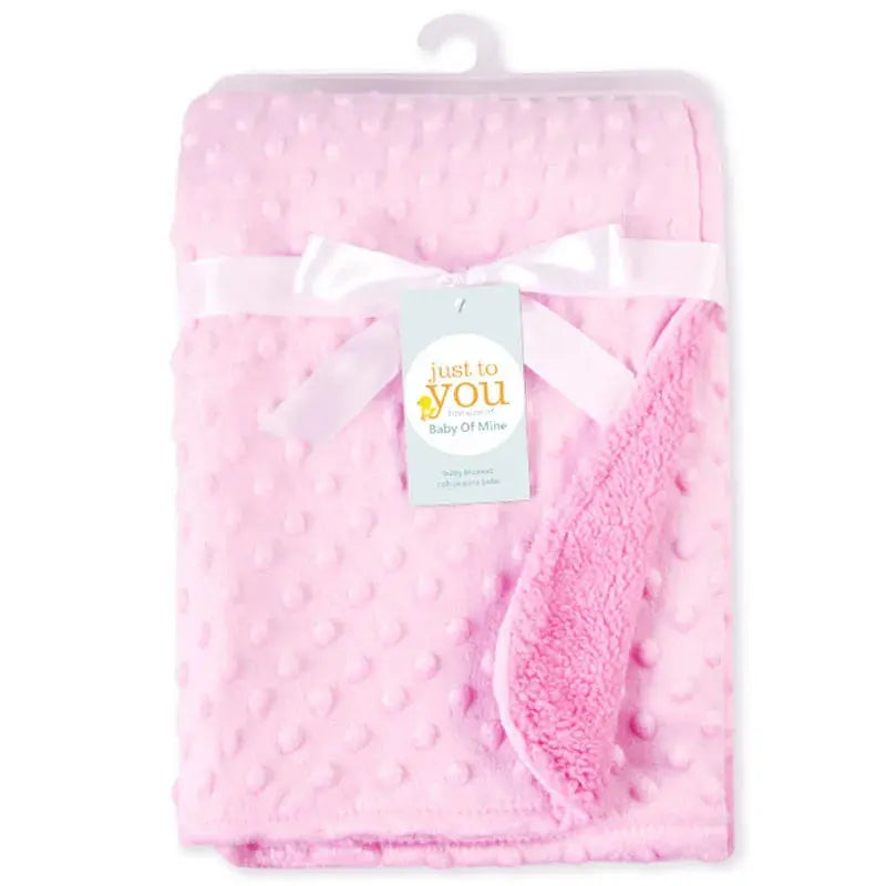 Couverture chaude à double couche pour bébé rose