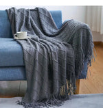 Chaud plaid tricoté à carreaux - Vignette | Couvertures Cosy