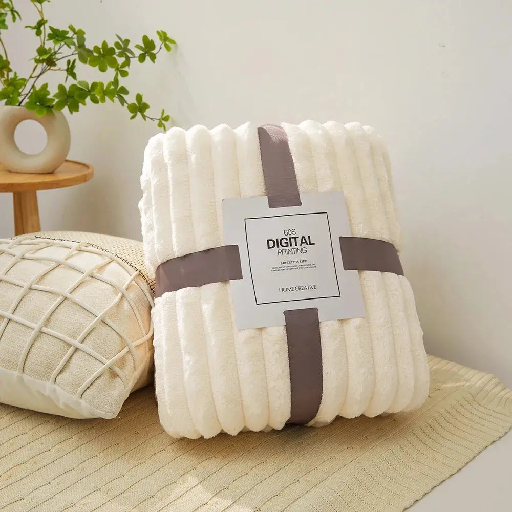 Couverture polaire beige