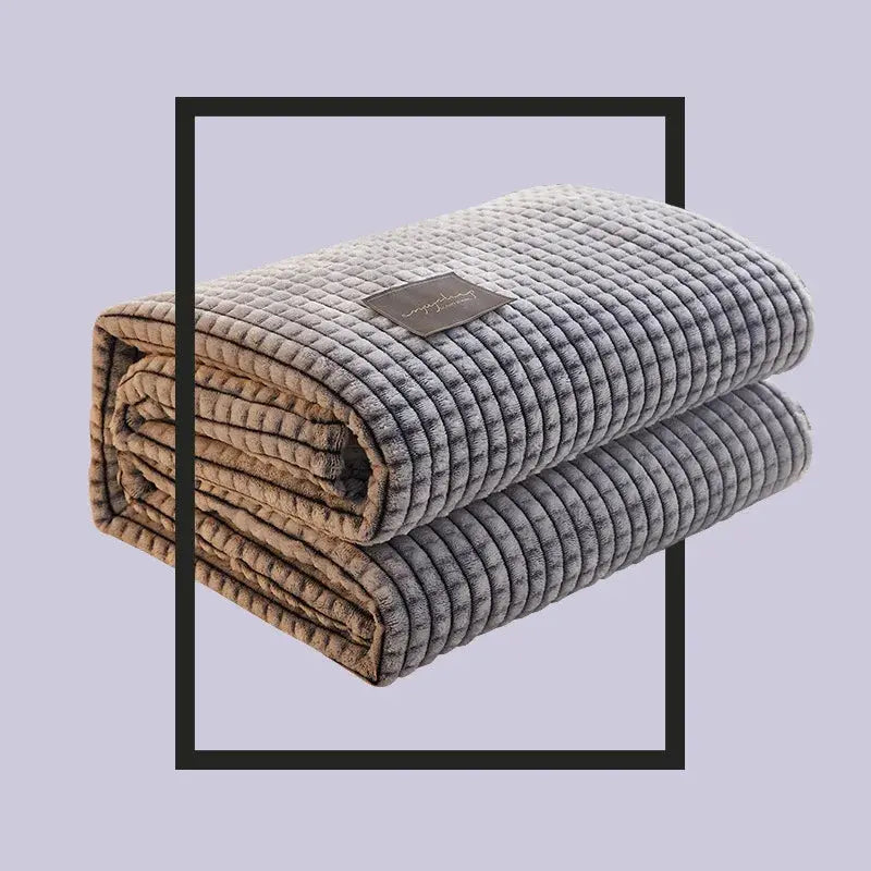 Couverture polaire chaude gris