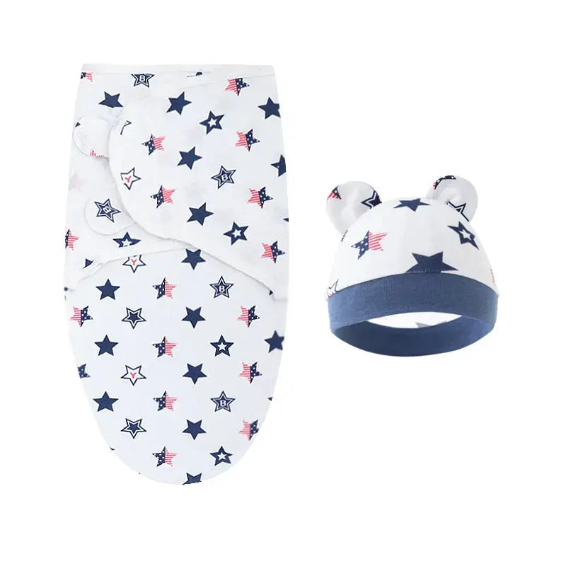 Couvertures et bonnets pour bébé en coton étoiles