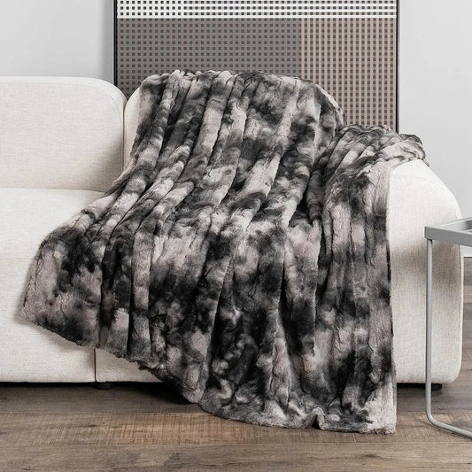 Plaid effet agneau noir