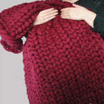 Hand-knitted chunky merino wool blanket - Vignette | Couvertures Cosy